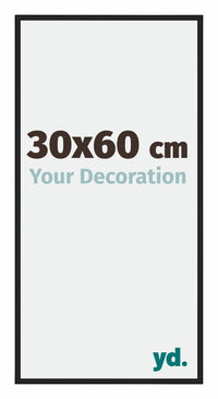 Miami Aluminium Photo Frame 30x60cm Black High Gloss Front Size | Yourdecoration.com