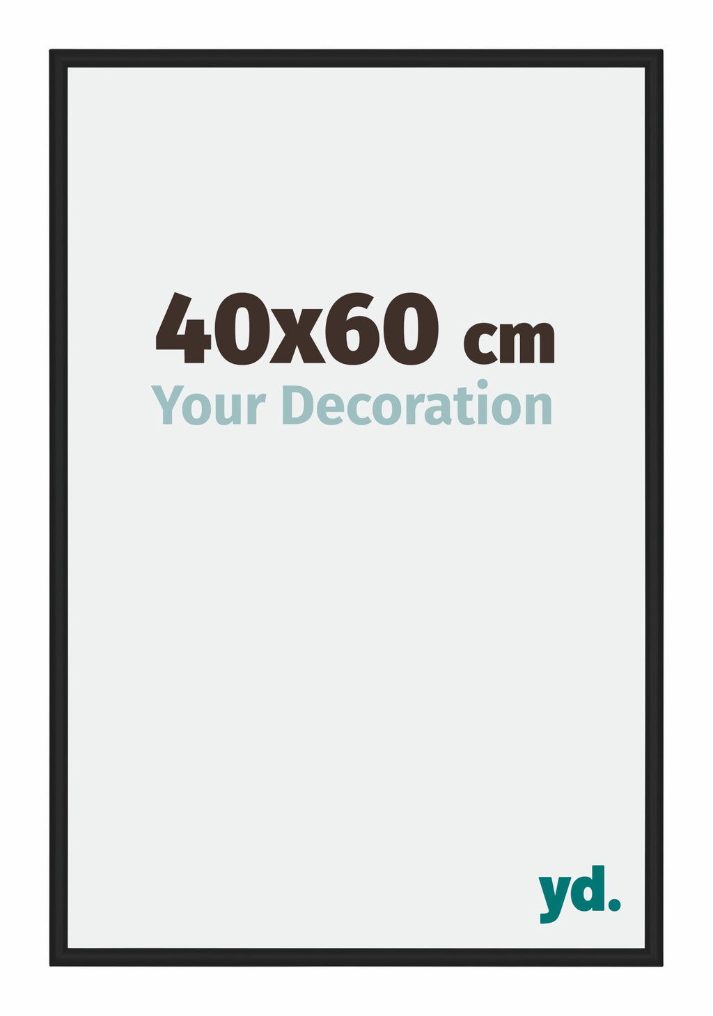 Miami Aluminium Photo Frame 40x60cm Black High Gloss Front Size | Yourdecoration.com