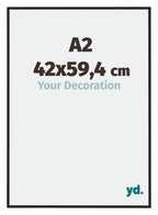 Miami Aluminium Photo Frame 42x59 4cm A2 Black High Gloss Front Size | Yourdecoration.com