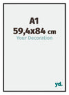 Miami Aluminium Photo Frame 59 4x84cm A1 Black High Gloss Front Size | Yourdecoration.com