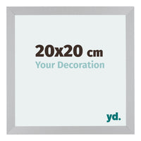 Mura MDF Photo Frame 20x20cm Silver Matte Front Size | Yourdecoration.com