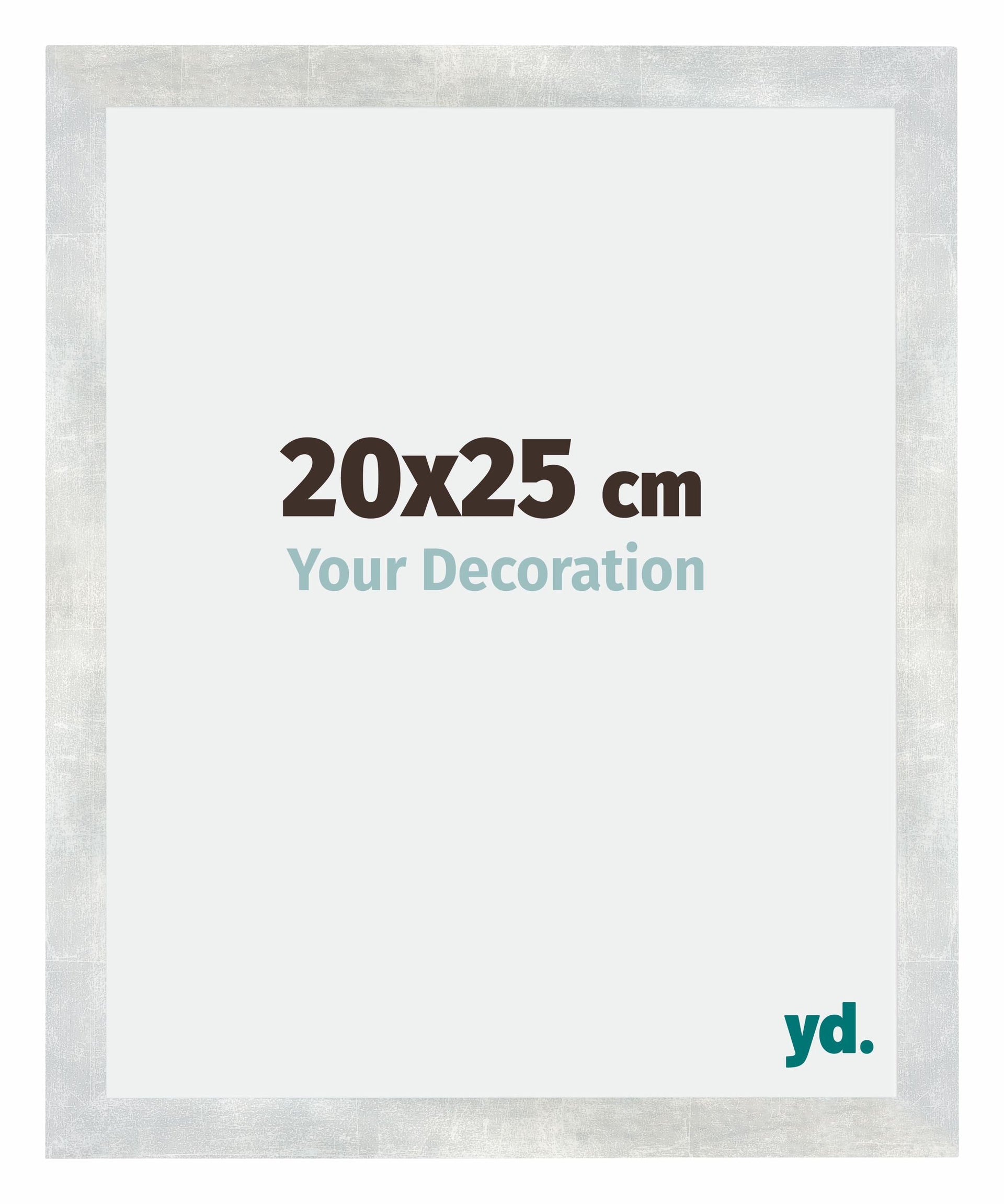 Mura MDF Photo Frame 20x25cm Silver Glossy Vintage Front Size | Yourdecoration.com
