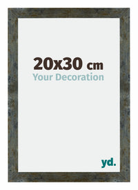 Mura MDF Photo Frame 20x30cm Blue Gold Melange Front Size | Yourdecoration.com