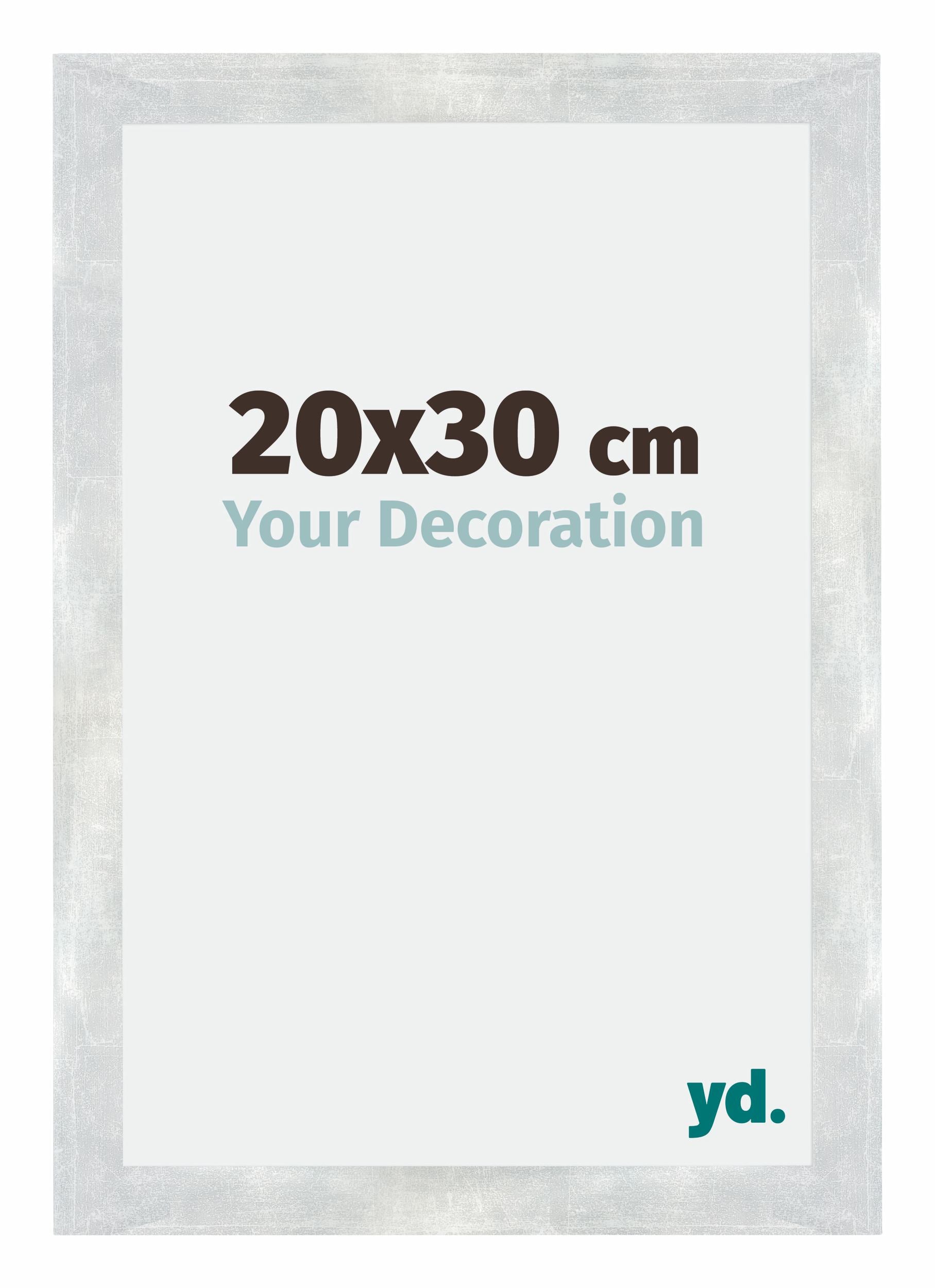Mura MDF Photo Frame 20x30cm Silver Glossy Vintage Front Size | Yourdecoration.com