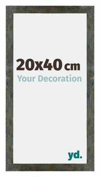 Mura MDF Photo Frame 20x40cm Blue Gold Melange Front Size | Yourdecoration.com