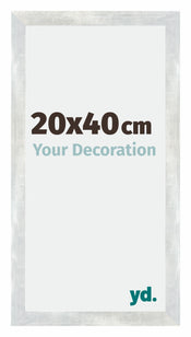Mura MDF Photo Frame 20x40cm Silver Glossy Vintage Front Size | Yourdecoration.com