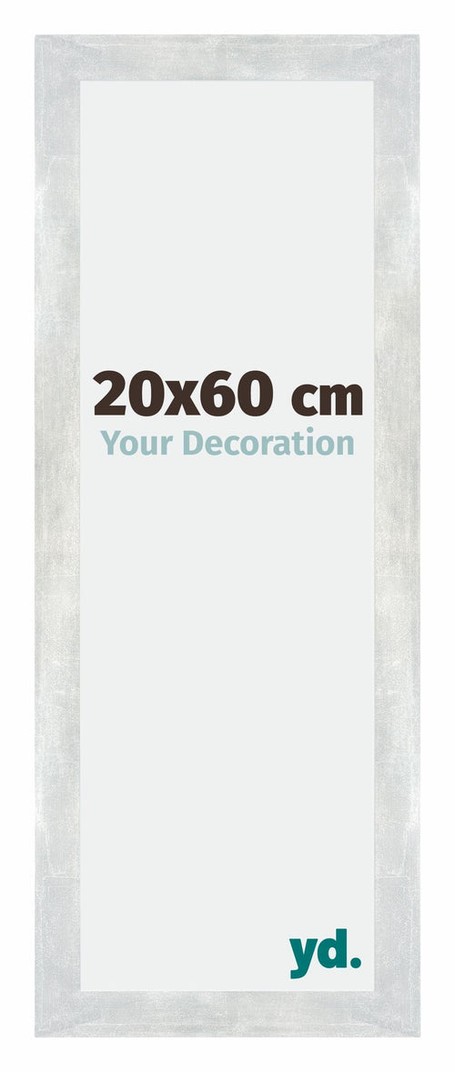 Mura MDF Photo Frame 20x60cm Silver Matte Front Size | Yourdecoration.com