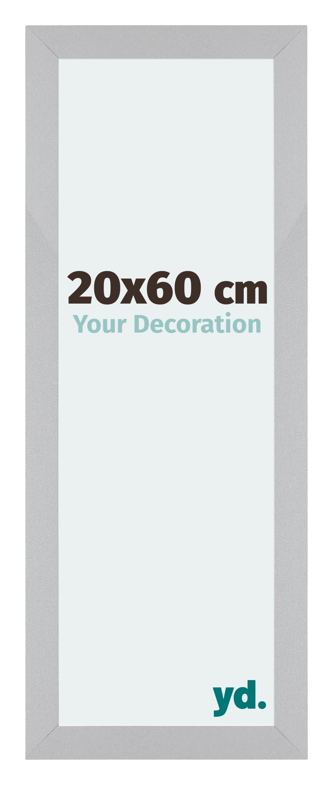 Mura MDF Photo Frame 20x60cm Silver Matte Front Size | Yourdecoration.com