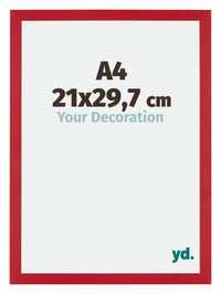 Mura MDF Photo Frame 21x29 7cm A4 Red Front Size | Yourdecoration.com