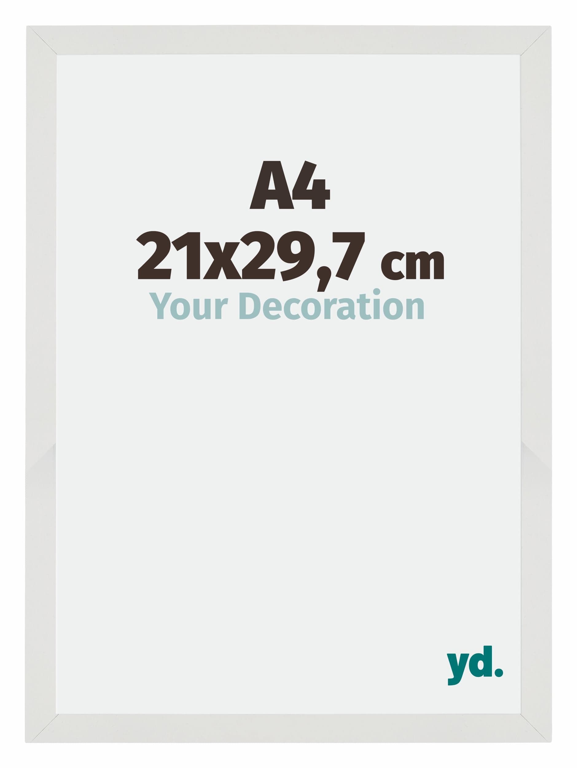 Mura MDF Photo Frame 21x29 7cm A4 White Matte Front Size | Yourdecoration.com