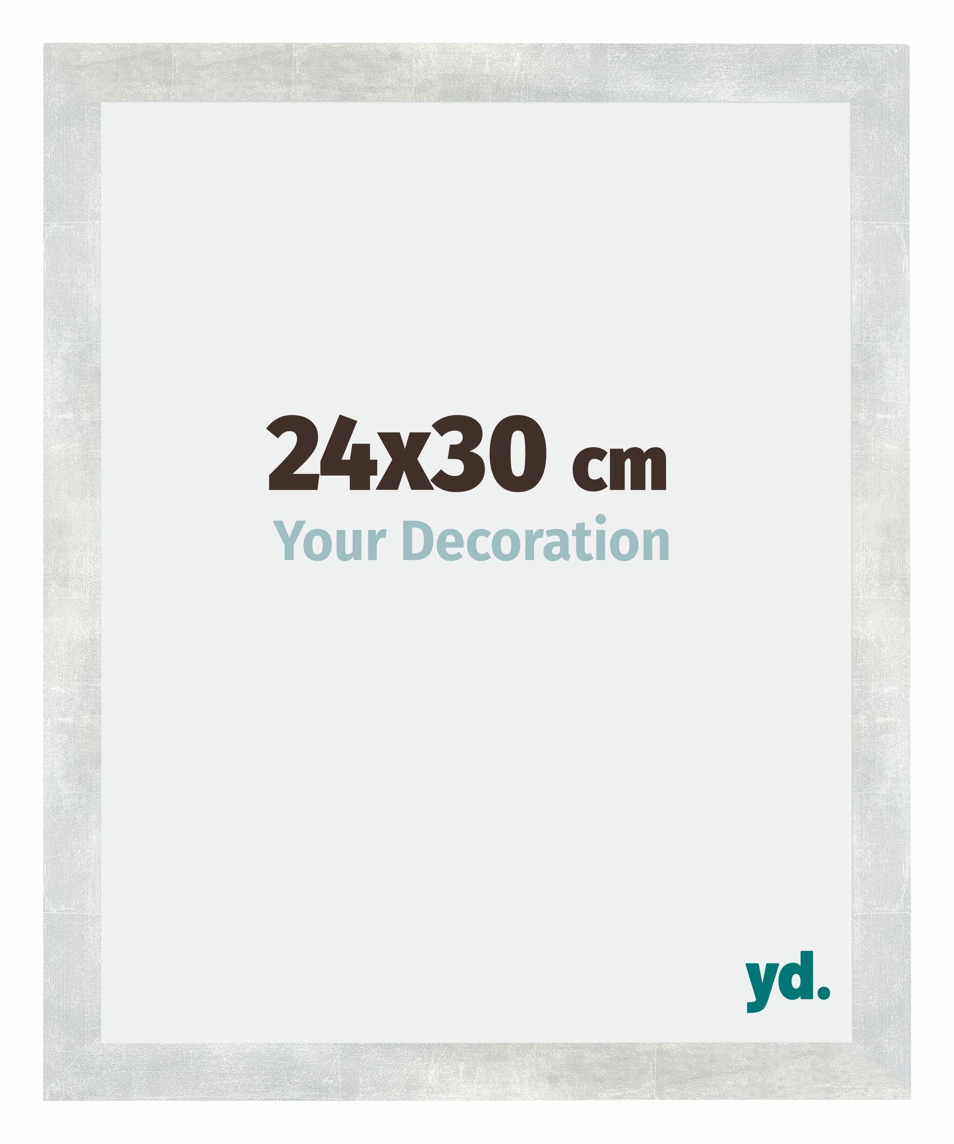 Mura MDF Photo Frame 24x30cm Silver Glossy Vintage Front Size | Yourdecoration.com
