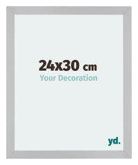 Mura MDF Photo Frame 24x30cm Silver Matte Front Size | Yourdecoration.com