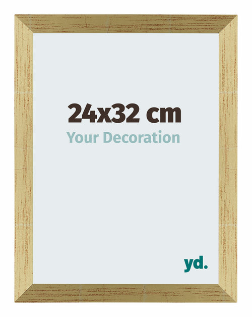 Mura MDF Photo Frame 24x32cm Gold Shiny Front Size | Yourdecoration.com