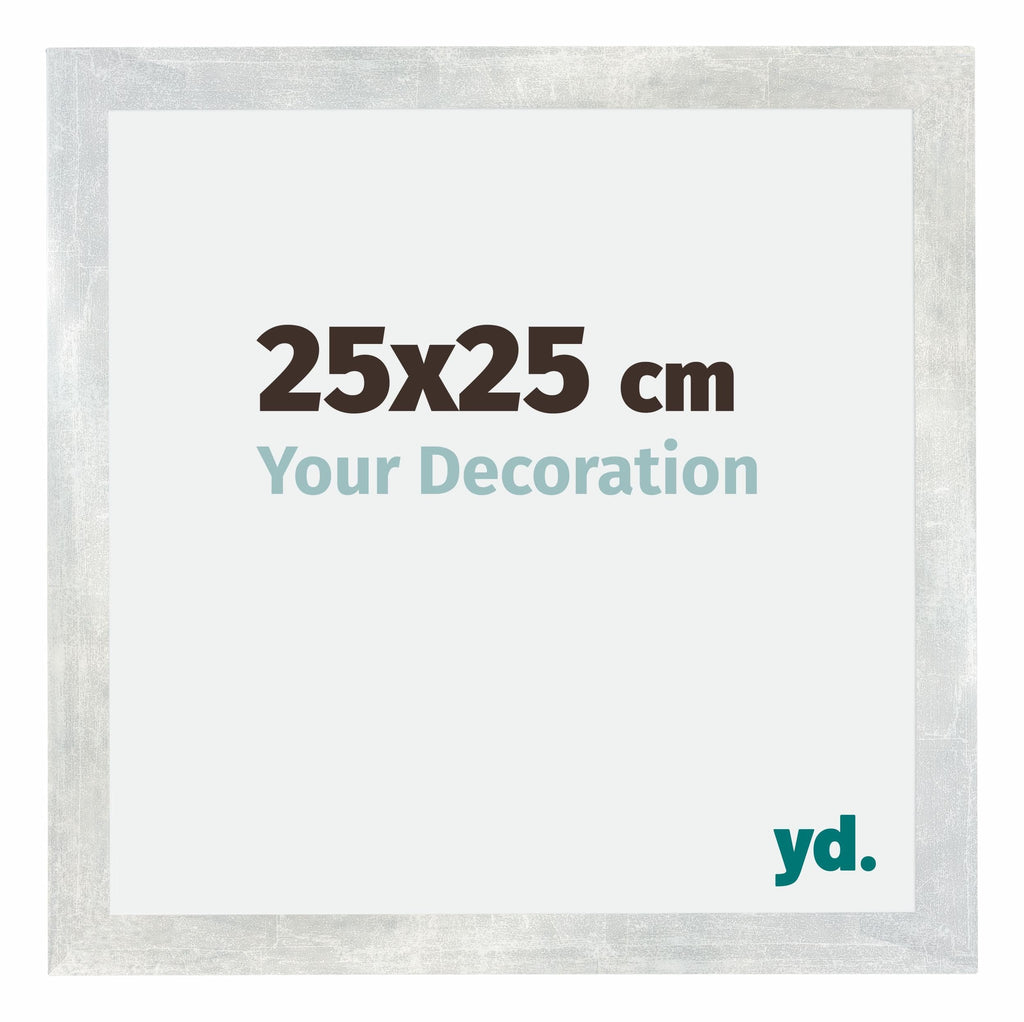 Mura MDF Photo Frame 25x25cm Silver Glossy Vintage Front Size | Yourdecoration.com