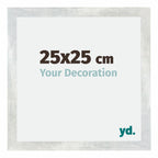 Mura MDF Photo Frame 25x25cm Silver Glossy Vintage Front Size | Yourdecoration.com