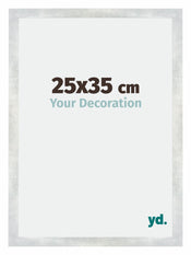 Mura MDF Photo Frame 25x35cm Silver Glossy Vintage Front Size | Yourdecoration.com