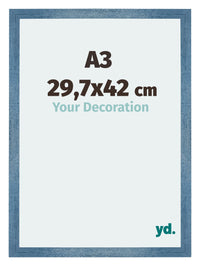 Mura MDF Photo Frame 29 7x42cm A3 Bright Blue Swept Front Size | Yourdecoration.com