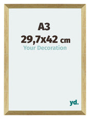 Mura MDF Photo Frame 29 7x42cm A3 Gold Shiny Front Size | Yourdecoration.com