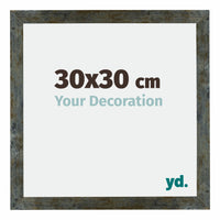 Mura MDF Photo Frame 30x30cm Blue Gold Melange Front Size | Yourdecoration.com