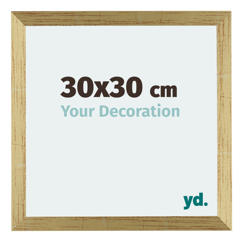Mura MDF Photo Frame 30x30cm Gold Shiny Front Size | Yourdecoration.com