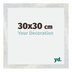 Mura MDF Photo Frame 30x30cm Silver Glossy Vintage Front Size | Yourdecoration.com
