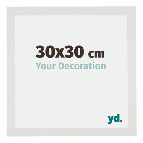 Mura MDF Photo Frame 30x30cm White Matte Front Size | Yourdecoration.com