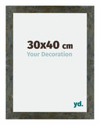 Mura MDF Photo Frame 30x40cm Blue Gold Melange Front Size | Yourdecoration.com