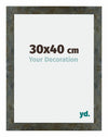 Mura MDF Photo Frame 30x40cm Blue Gold Melange Front Size | Yourdecoration.com