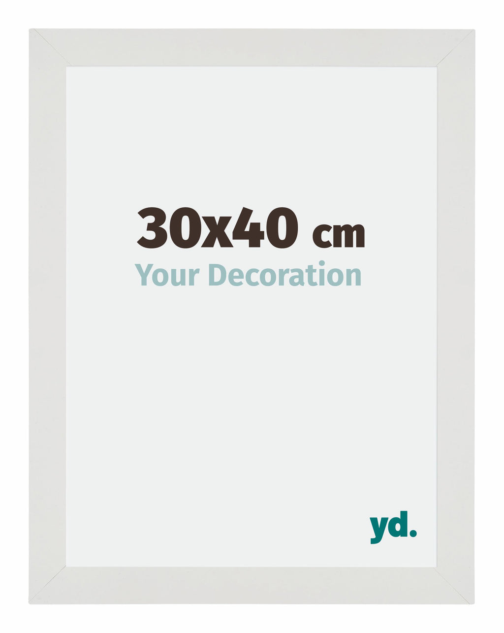 Mura MDF Photo Frame 30x40cm White Matte Front Size | Yourdecoration.com
