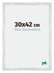 Mura MDF Photo Frame 30x42cm Silver Glossy Vintage Front Size | Yourdecoration.com