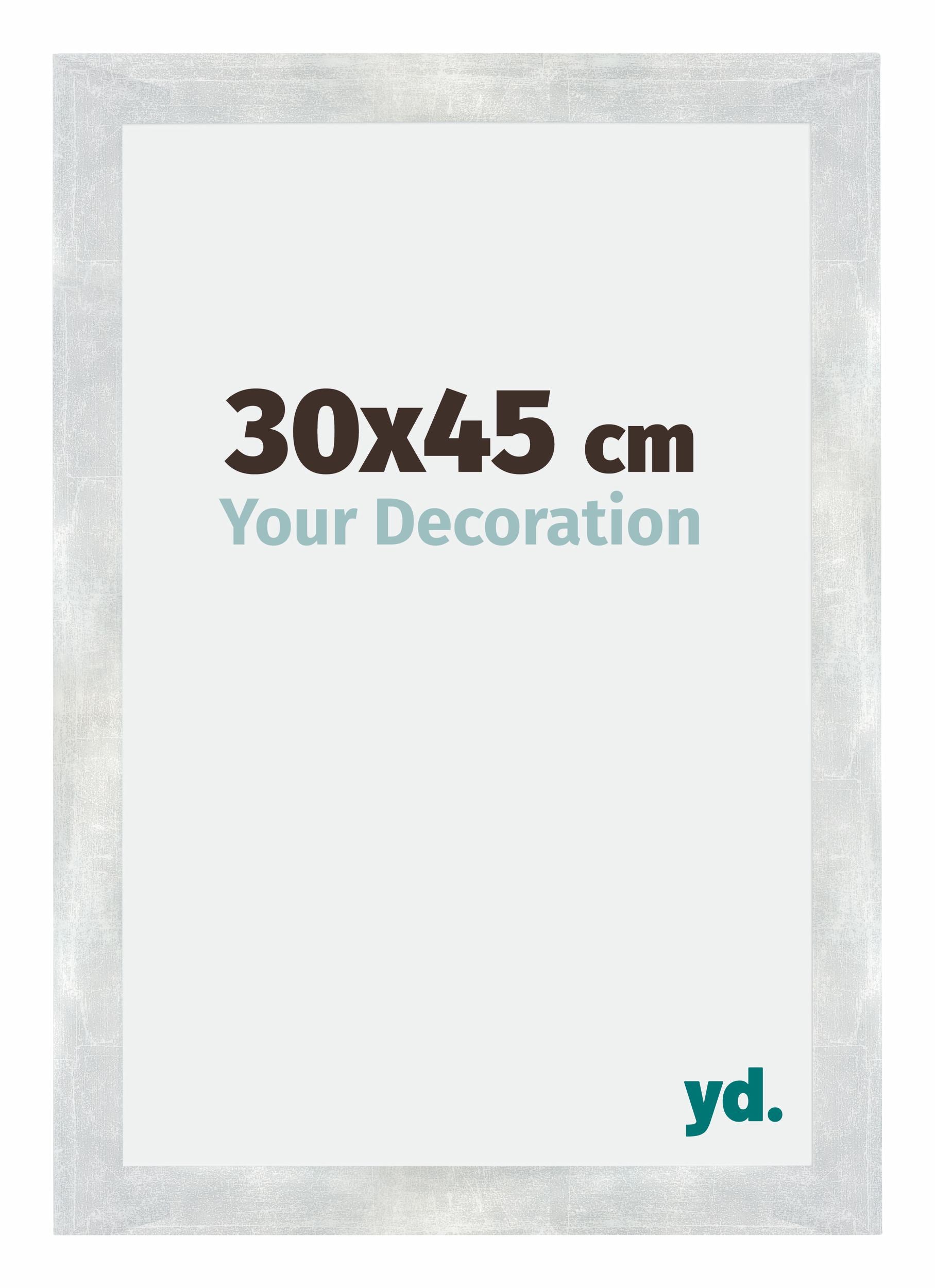 Mura MDF Photo Frame 30x45cm Silver Glossy Vintage Front Size | Yourdecoration.com