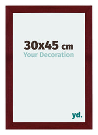 Mura MDF Photo Frame 30x45cm Winered Wiped Front Size | Yourdecoration.com
