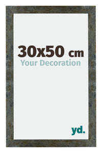 Mura MDF Photo Frame 30x50cm Blue Gold Melange Front Size | Yourdecoration.com