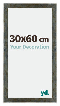 Mura MDF Photo Frame 30x60cm Blue Gold Melange Front Size | Yourdecoration.com