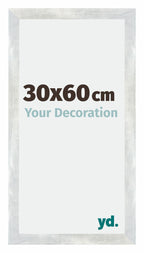 Mura MDF Photo Frame 30x60cm Silver Glossy Vintage Front Size | Yourdecoration.com