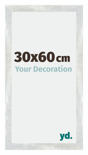 Mura MDF Photo Frame 30x60cm Silver Glossy Vintage Front Size | Yourdecoration.com