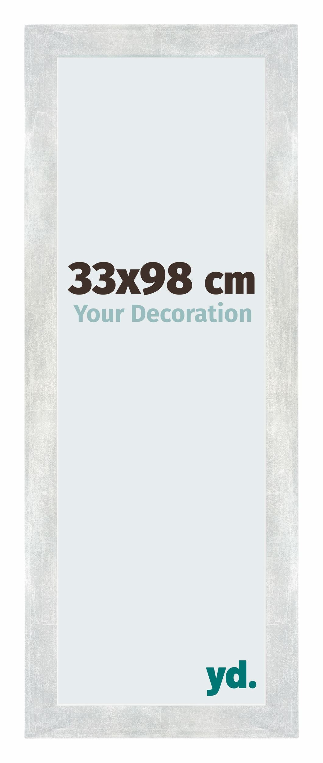 Mura MDF Photo Frame 33x98cm Argent Brillant Vintage Front Size | Yourdecoration.com
