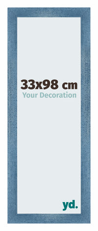 Mura MDF Photo Frame 33x98cm Bleu Brillant Patiné Front Size | Yourdecoration.com