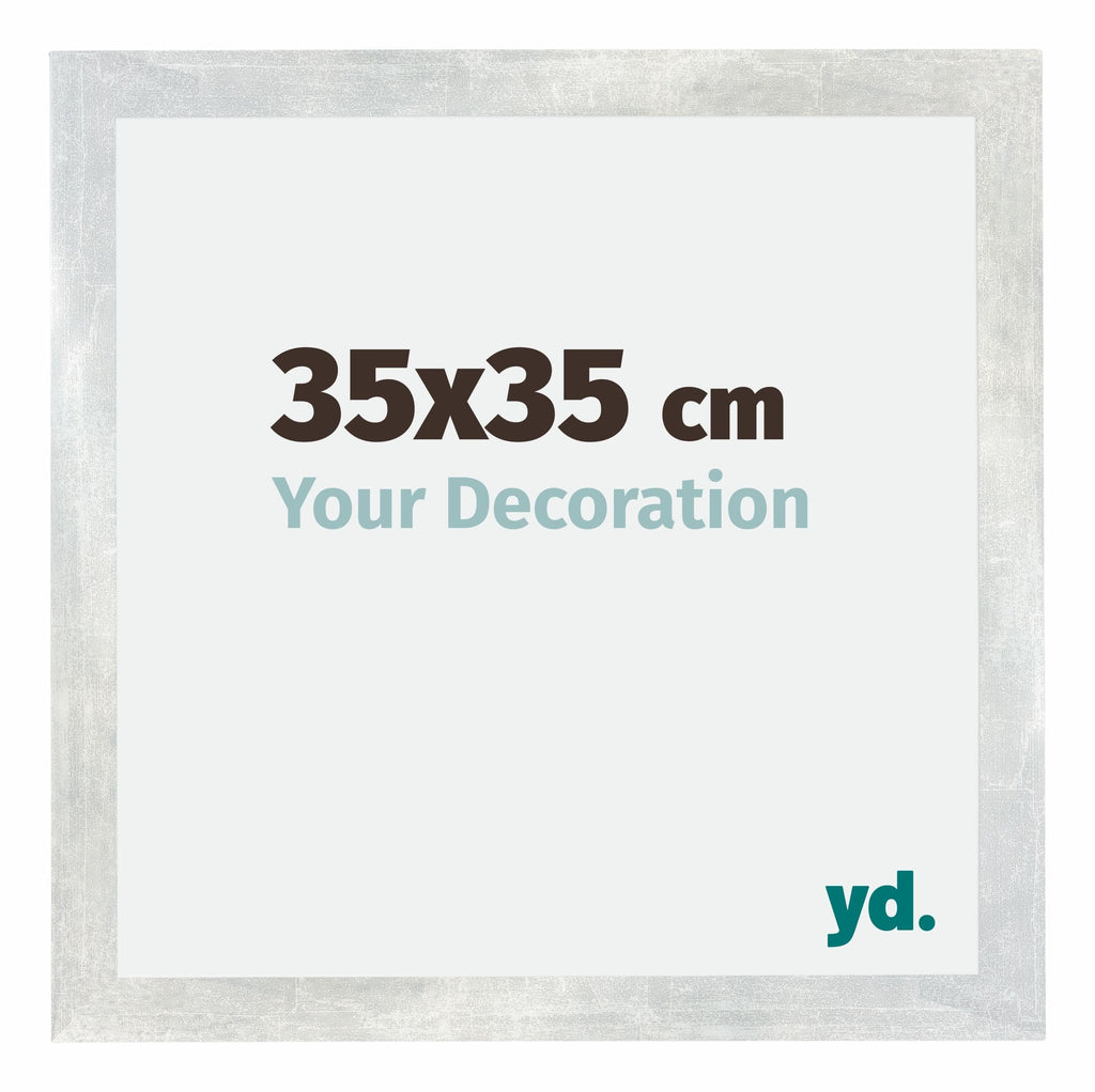 Mura MDF Photo Frame 35x35cm Silver Glossy Vintage Front Size | Yourdecoration.com