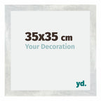 Mura MDF Photo Frame 35x35cm Silver Glossy Vintage Front Size | Yourdecoration.com