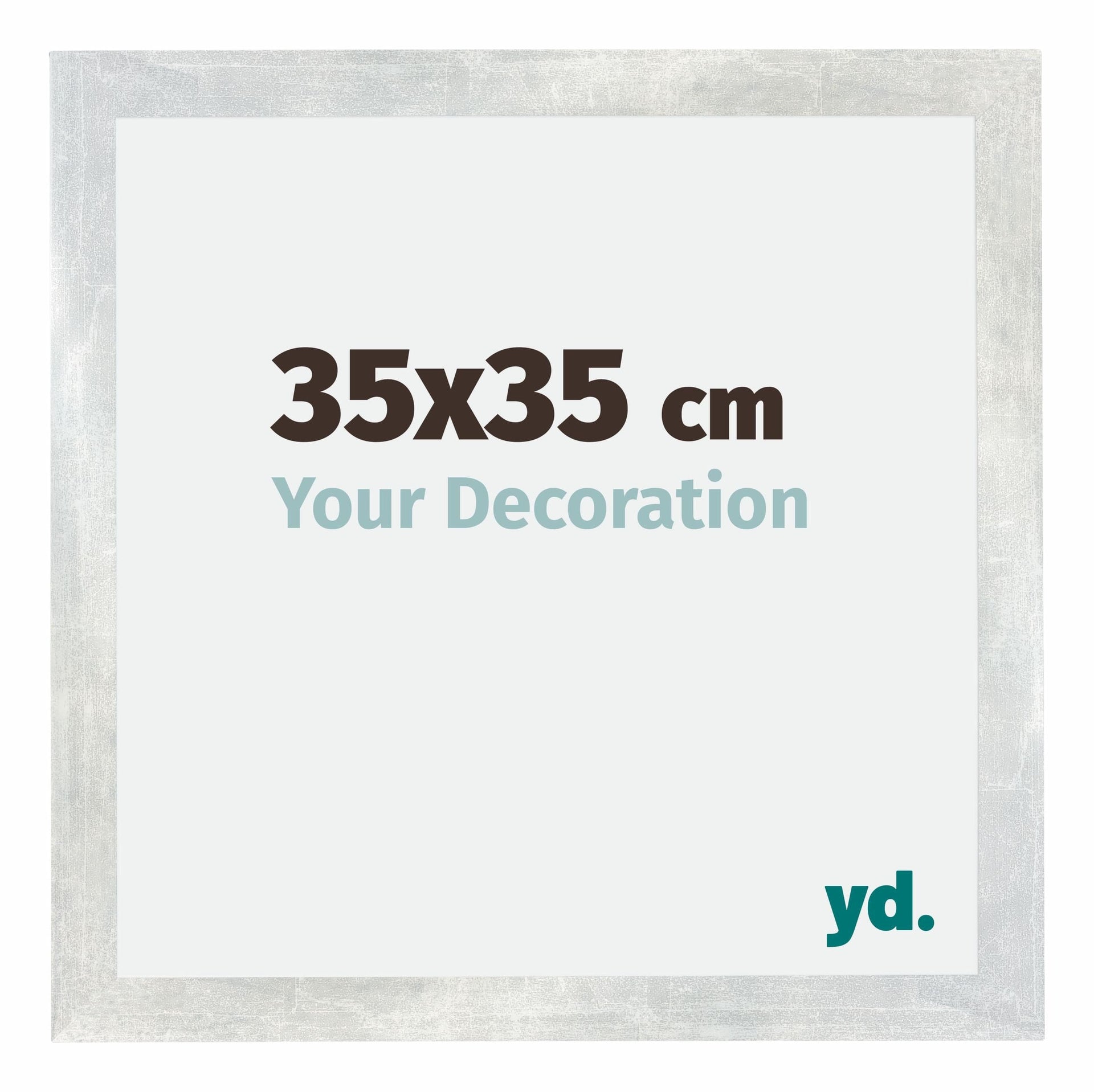 Mura MDF Photo Frame 35x35cm Silver Glossy Vintage Front Size | Yourdecoration.com