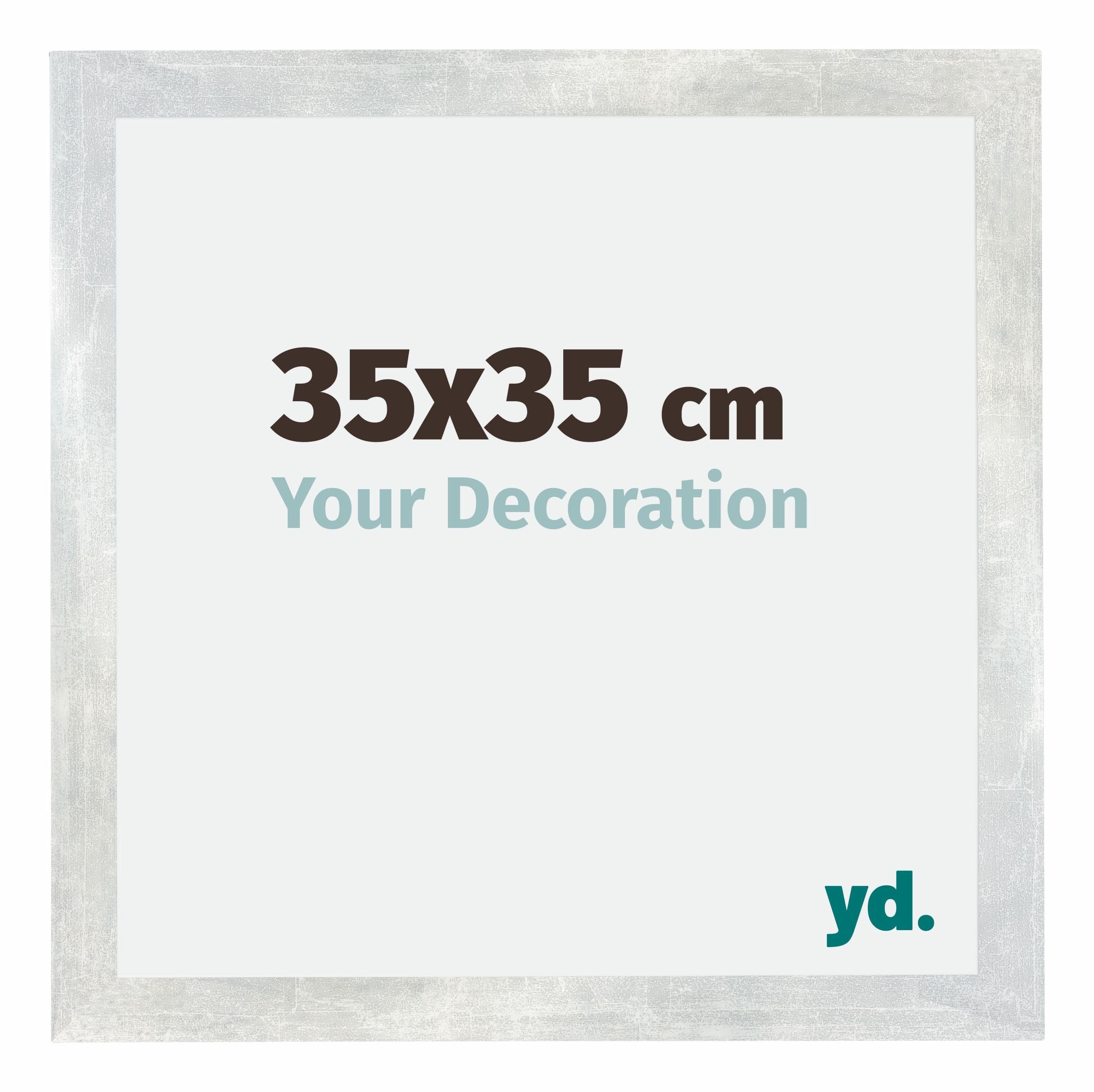 Mura MDF Photo Frame 35x35cm Silver Glossy Vintage Front Size | Yourdecoration.com