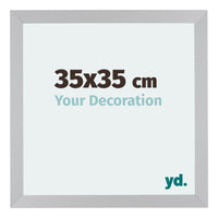 Mura MDF Photo Frame 35x35cm Silver Matte Front Size | Yourdecoration.com