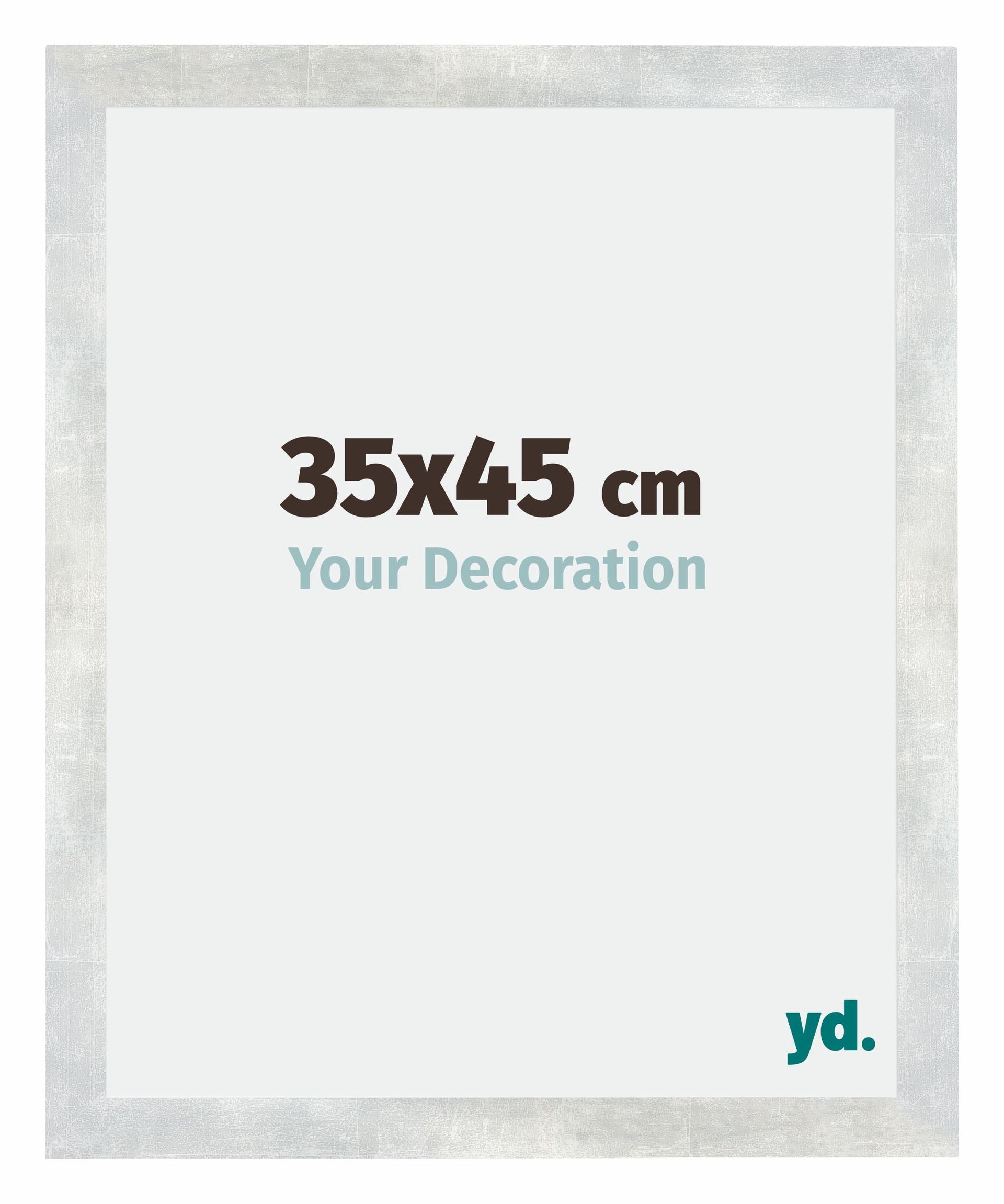 Mura MDF Photo Frame 35x45cm Silver Glossy Vintage Front Size | Yourdecoration.com