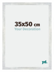 Mura MDF Photo Frame 35x50cm Silver Glossy Vintage Front Size | Yourdecoration.com