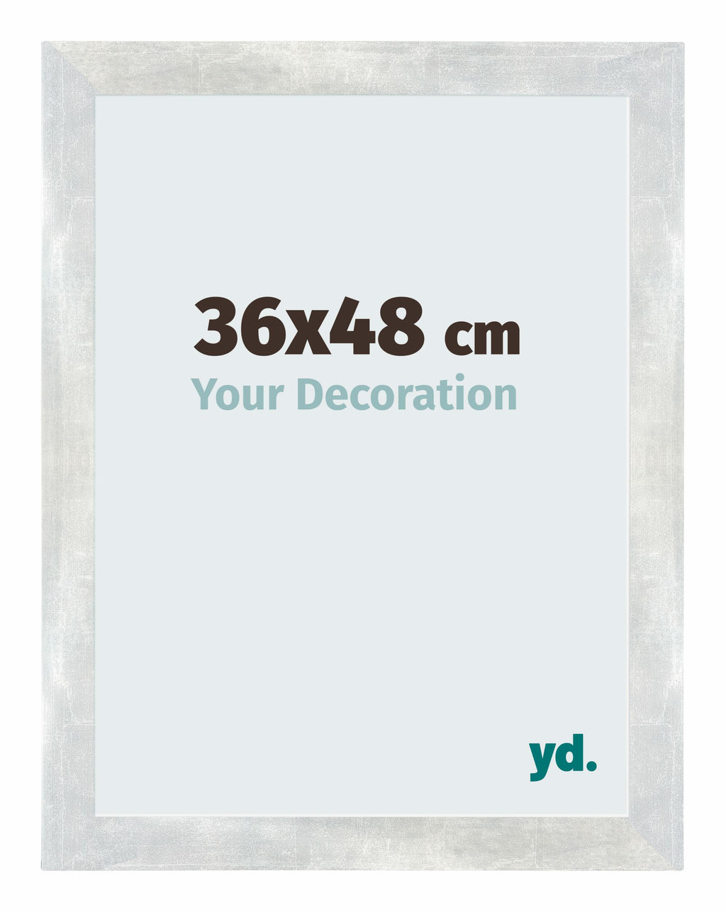 Mura MDF Photo Frame 36x48cm Silver Shiny Vintage Front Size | Yourdecoration.com