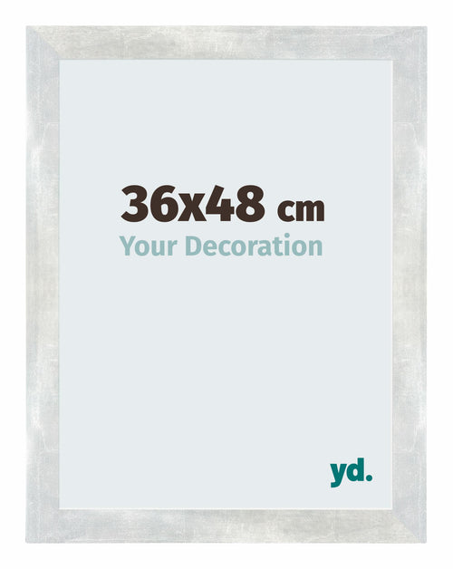 Mura MDF Photo Frame 36x48cm Silver Shiny Vintage Front Size | Yourdecoration.com