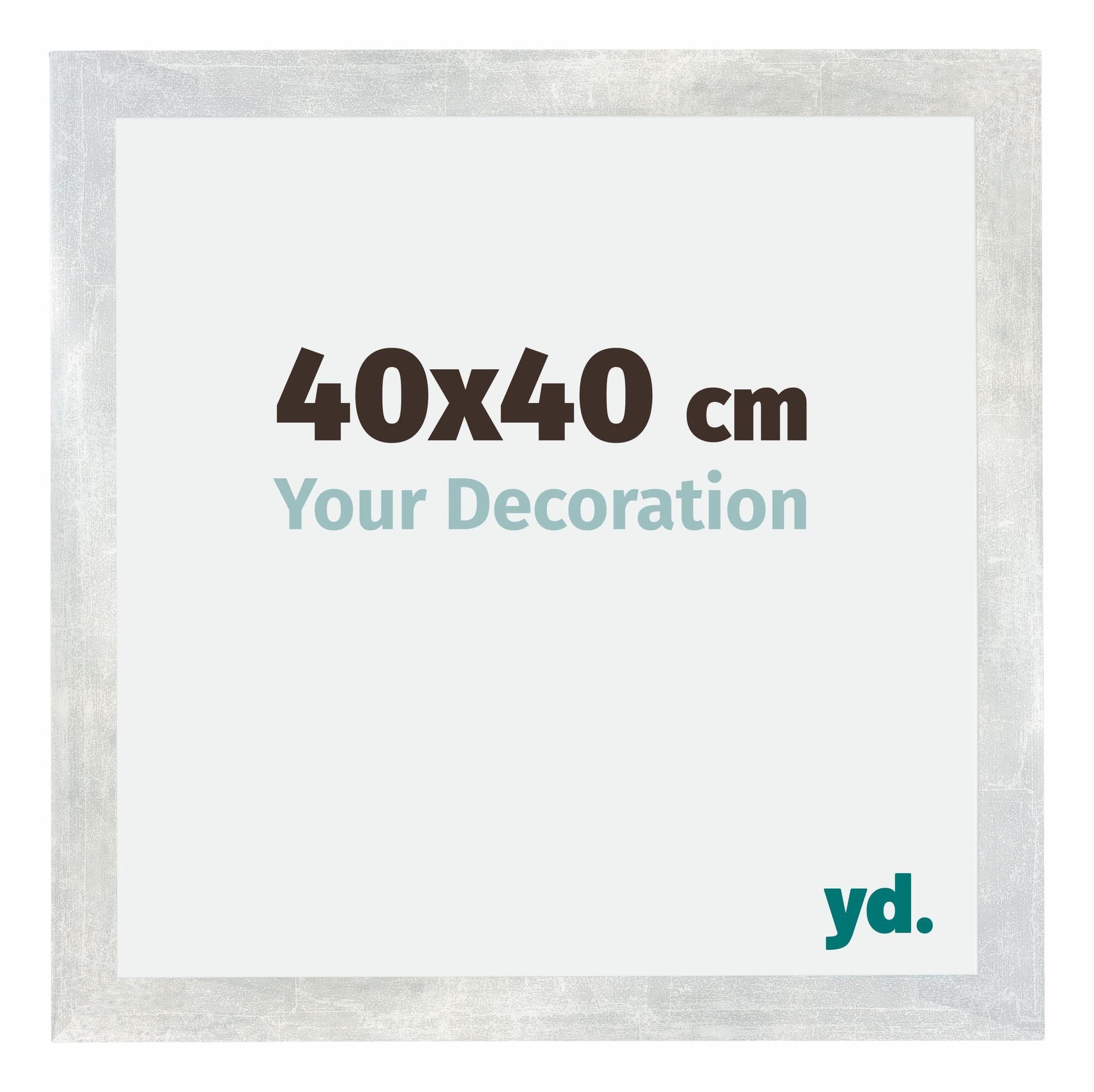 Mura MDF Photo Frame 40x40cm Silver Glossy Vintage Front Size | Yourdecoration.com