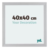 Mura MDF Photo Frame 40x40cm Silver Matte Front Size | Yourdecoration.com