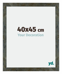 Mura MDF Photo Frame 40x45cm Blue Gold Melange Front Size | Yourdecoration.com